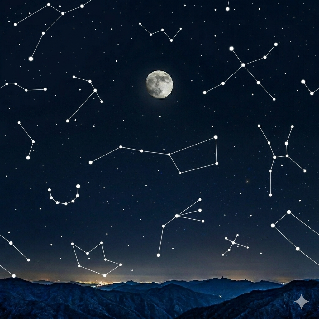 별자리가 보이는 밤하늘